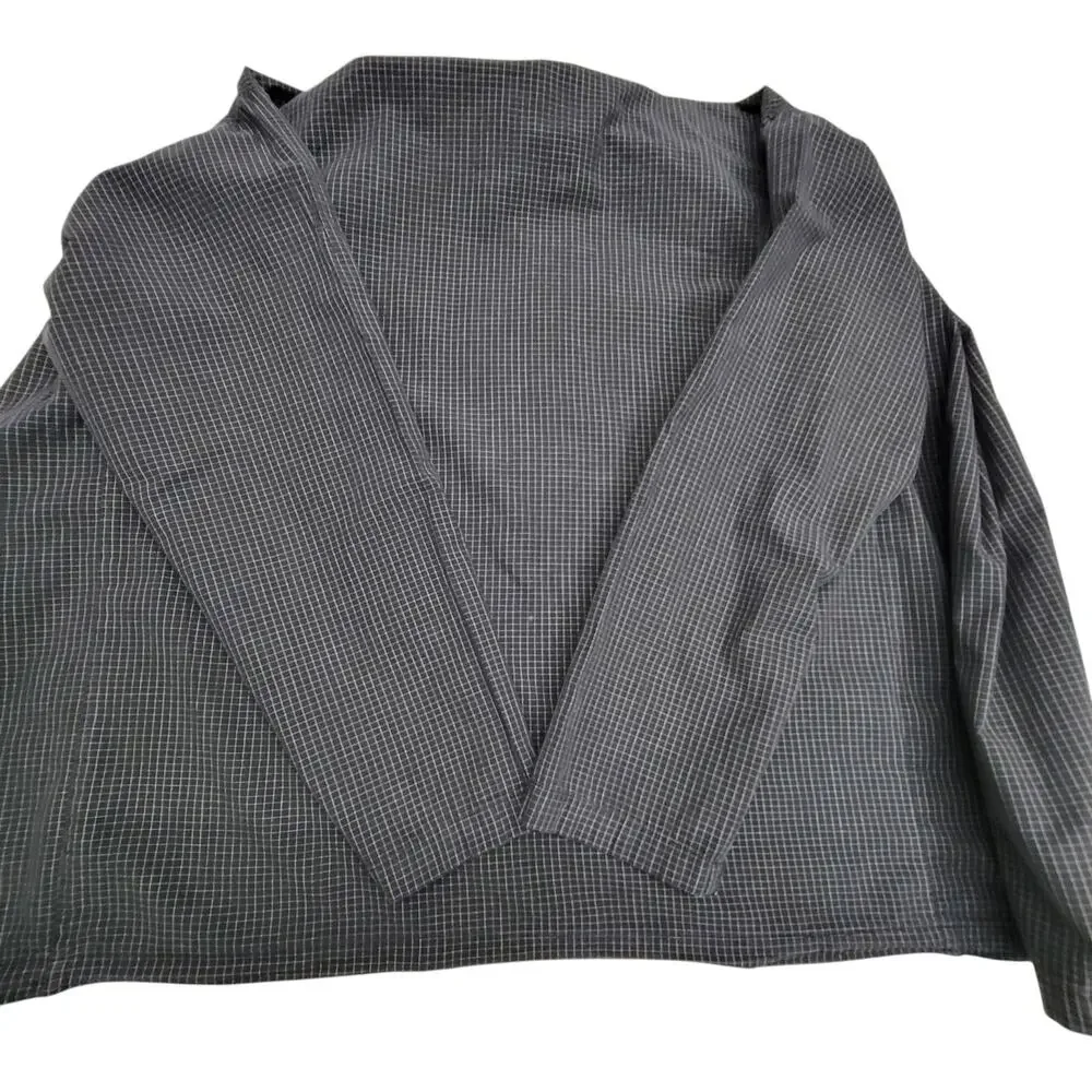 Polo Ralph Lauren Pajama Shirt Mens Medium Black Grid Check Sleepwear Button Up